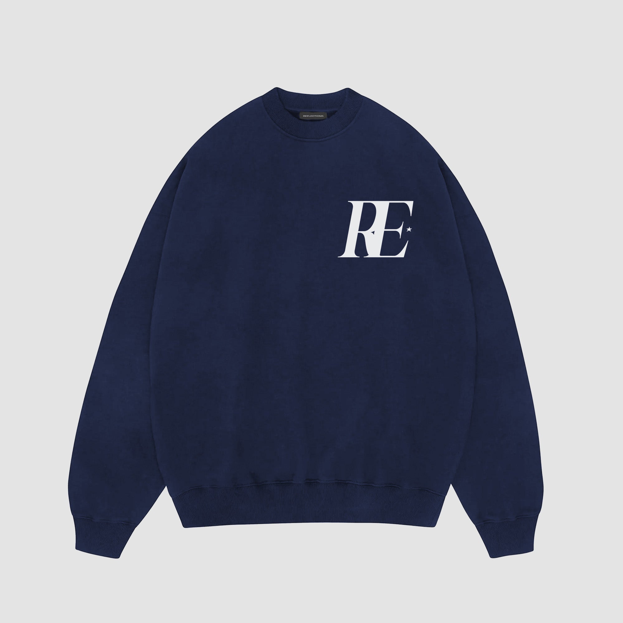 ITALIC BOXY SWEATER - NAVY